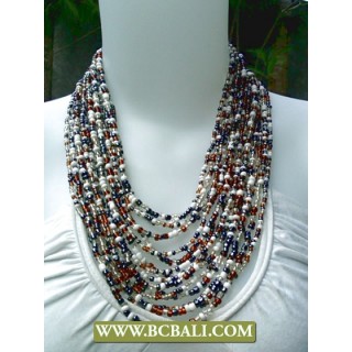 Multi Strand Necklaces Fashion Beaded Coloring